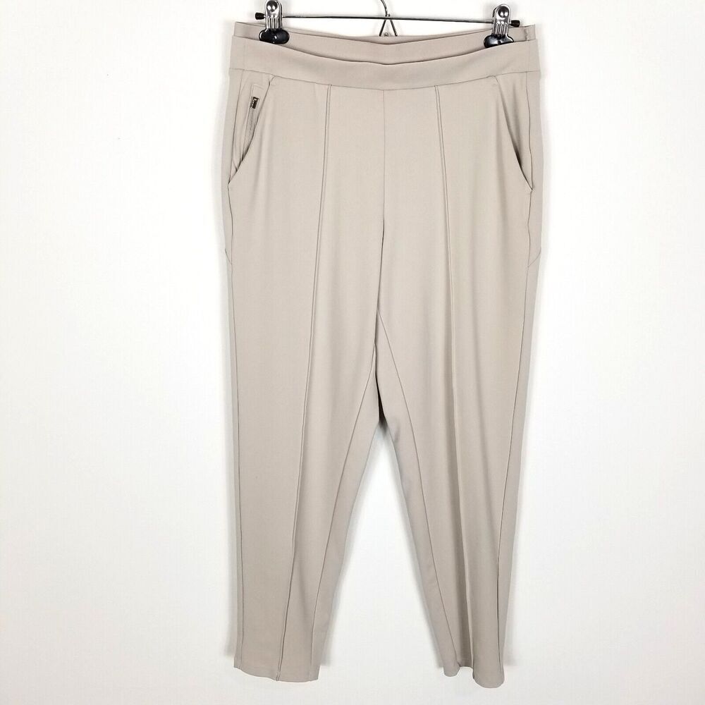 Athleta Women Venice Pintuck Pants Size S Beige Athletic Pull On Ankle